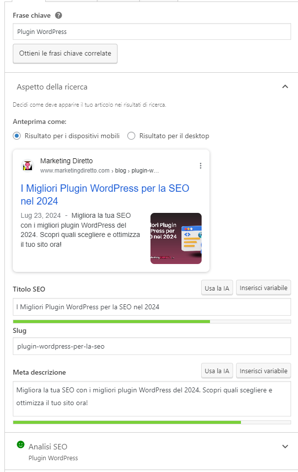 Titolo e metadescription